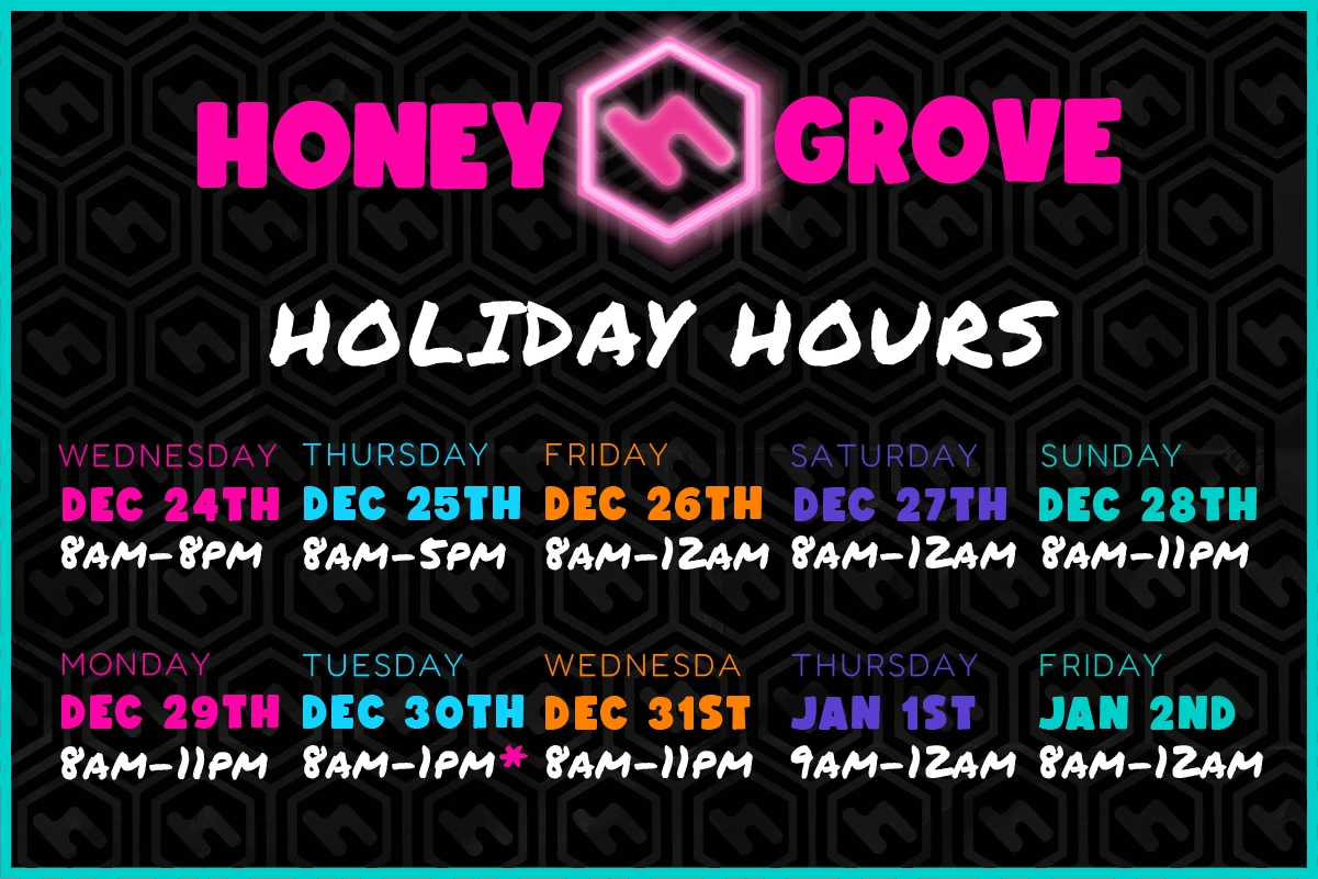 branded popup with honeystash hours